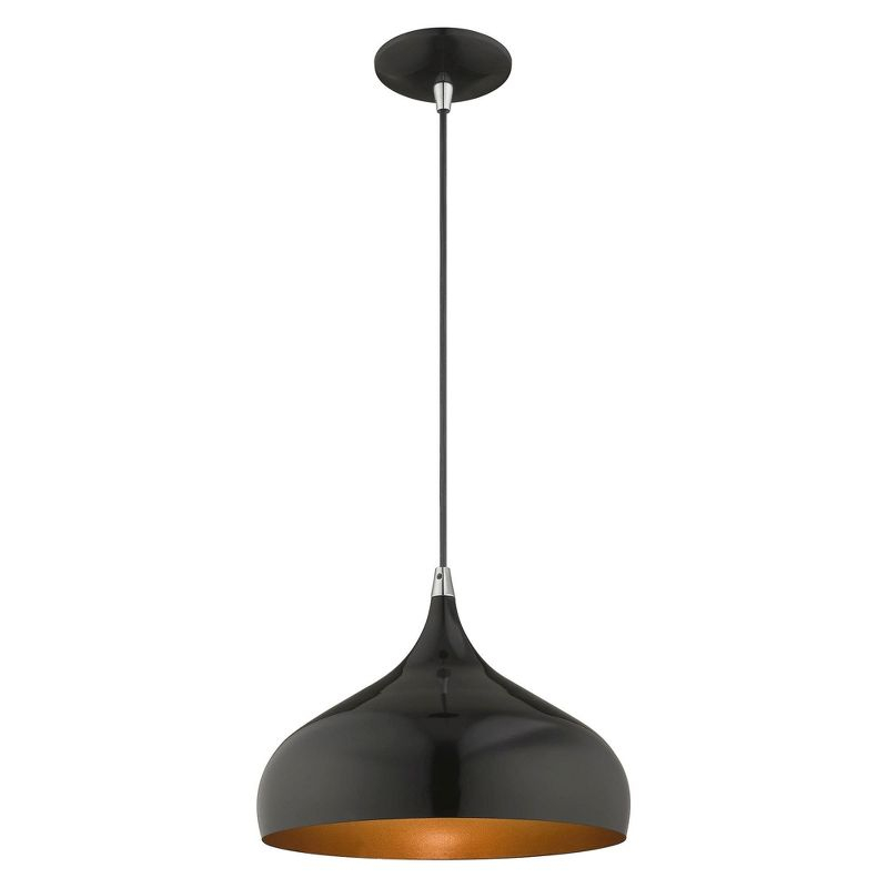 Livex Lighting Amador 1 - Light Pendant in  Shiny Black