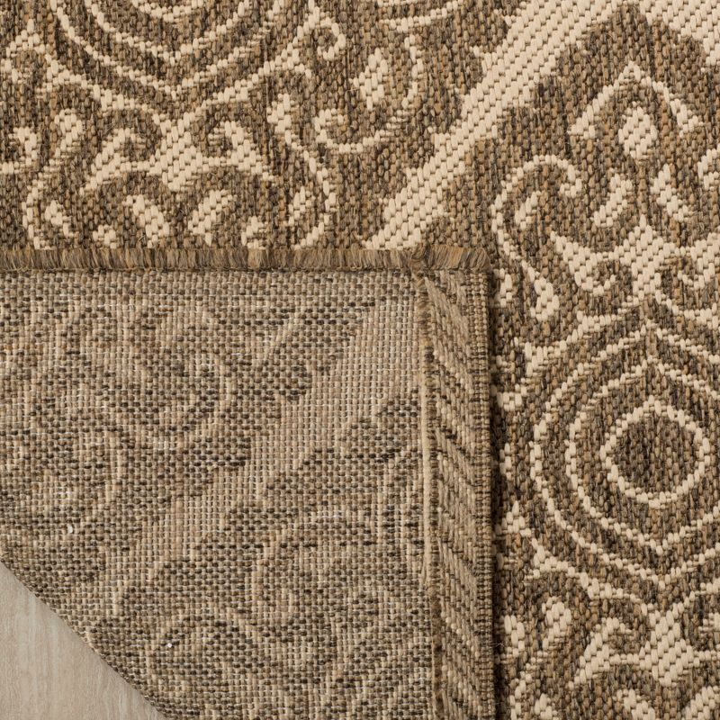 Linden LND132 Power Loomed Indoor/Outdoor Area Rug - Cream/Beige - 6'7"x6'7" - Safavieh.