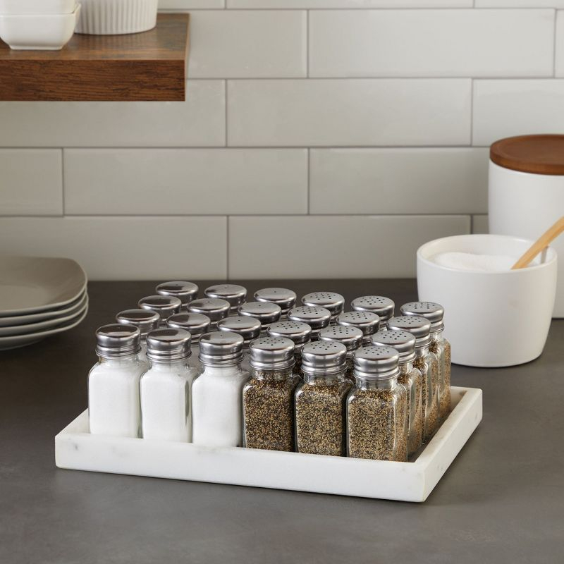 Juvale 24-Pack Square Glass Salt and Pepper Shakers Dispenser, 2-Ounce, Clear
