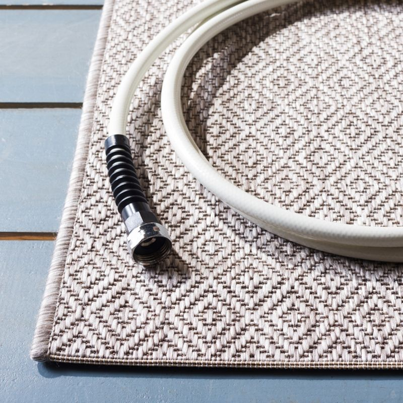 Courtyard CY8520 Power Loomed Indoor and Outdoor Area Rug - Beige/Beige - 5'3"x5'3" - Safavieh