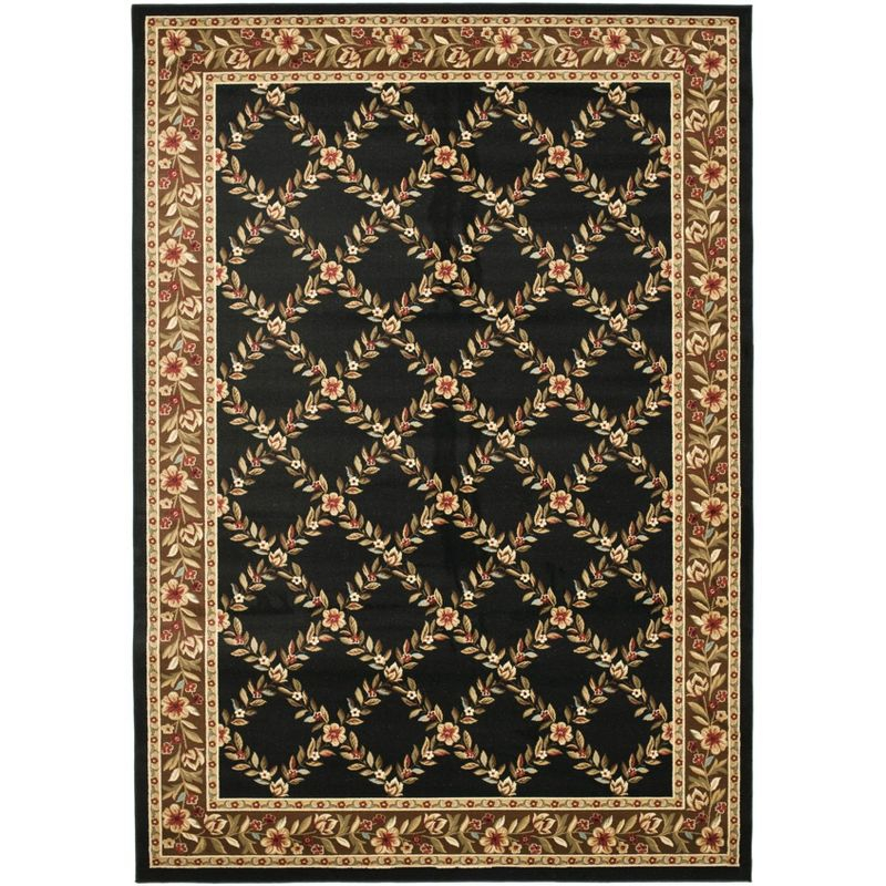 Lyndhurst LNH557 Power Loomed Area Rug - Black/Brown - 6'7"x9'6" - Safavieh
