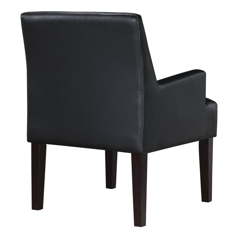 OSP Home Furnishings Main Street Guest Chair Black Faux Leather: Upholstered, Wood Frame