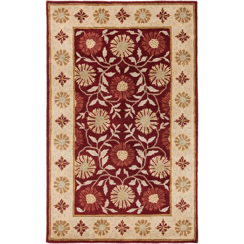 Heritage HG970 Handmade Area Rug - 5'x8' - Red/Beige - Safavieh
