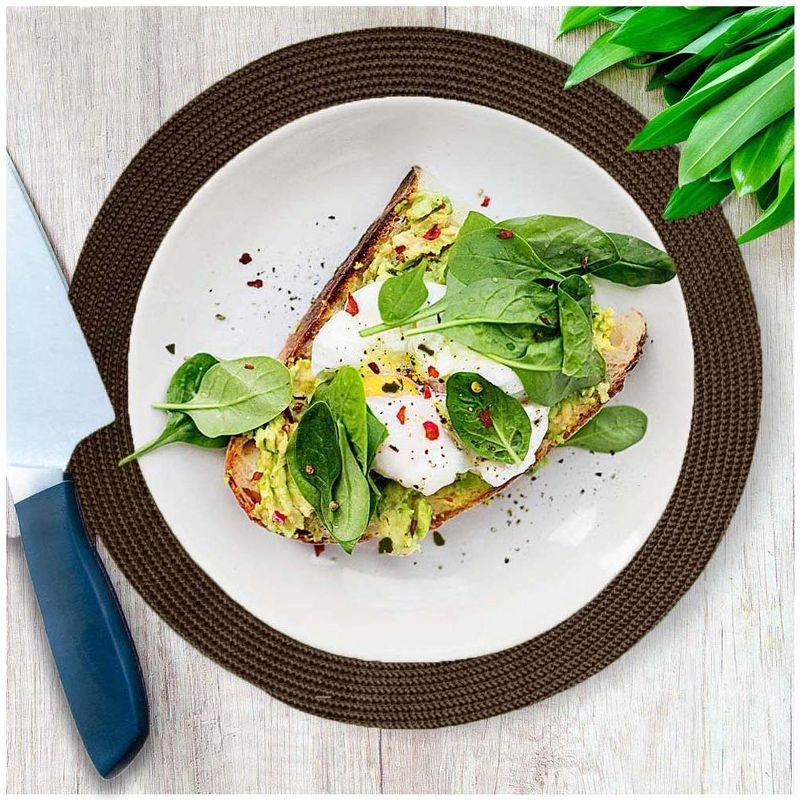 tagltd Round Woven Chocolate Placemat Set of 4