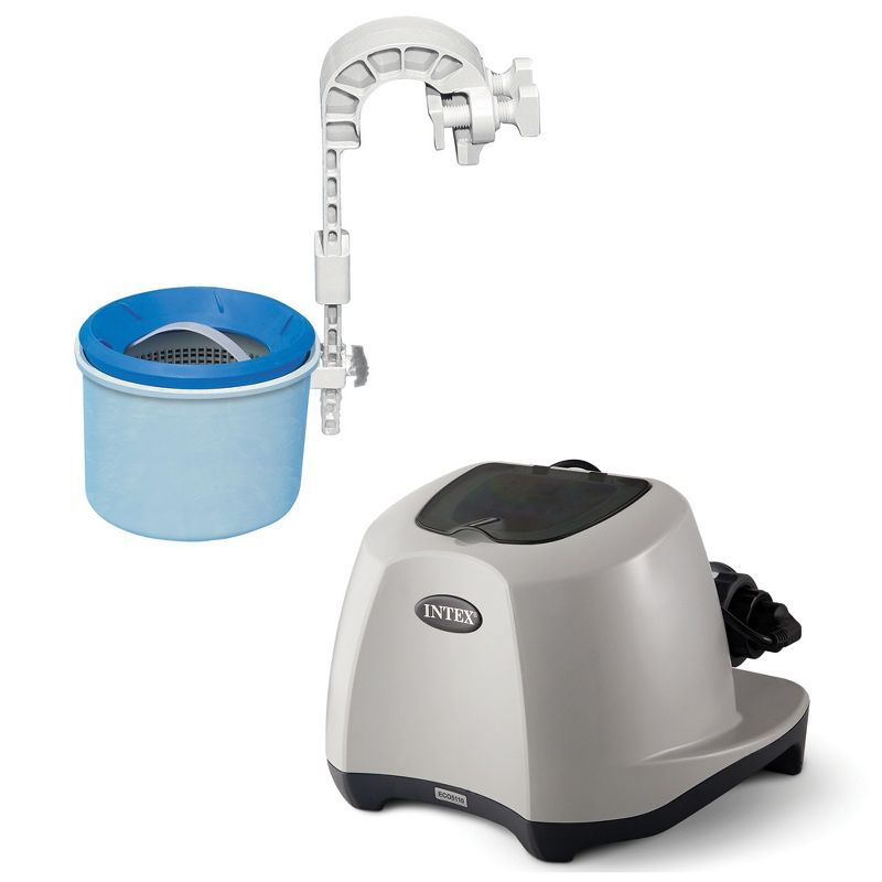 Intex Krystal Clear Saltwater System for 7000 Gallon Above Ground Swimming Pool and Deluxe 800 GPH+ Wall Mounted Pool Surface Automatic Skimmer