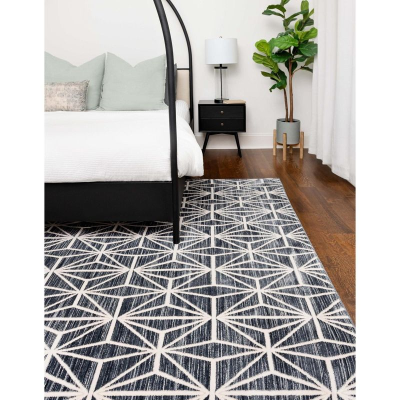 Jill Zarin Uptown Collection Area Rug - Fifth Avenue (8'  x 10' Rectangle Navy Blue/Ivory)