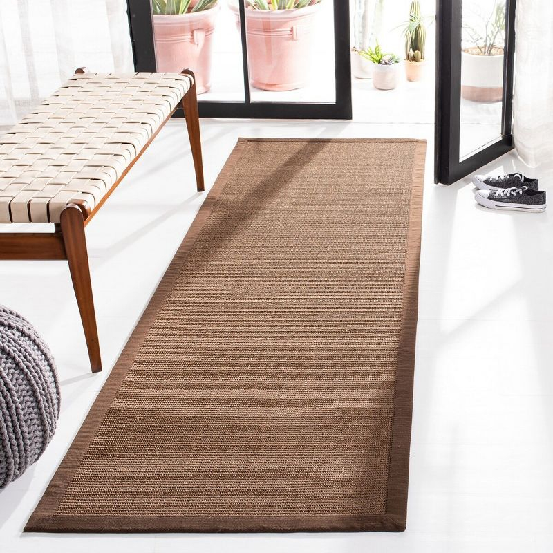 Natural Fiber NF441 Power Loomed Indoor Runner Rug - Brown/Brown - 2'6"x8' - Safavieh.