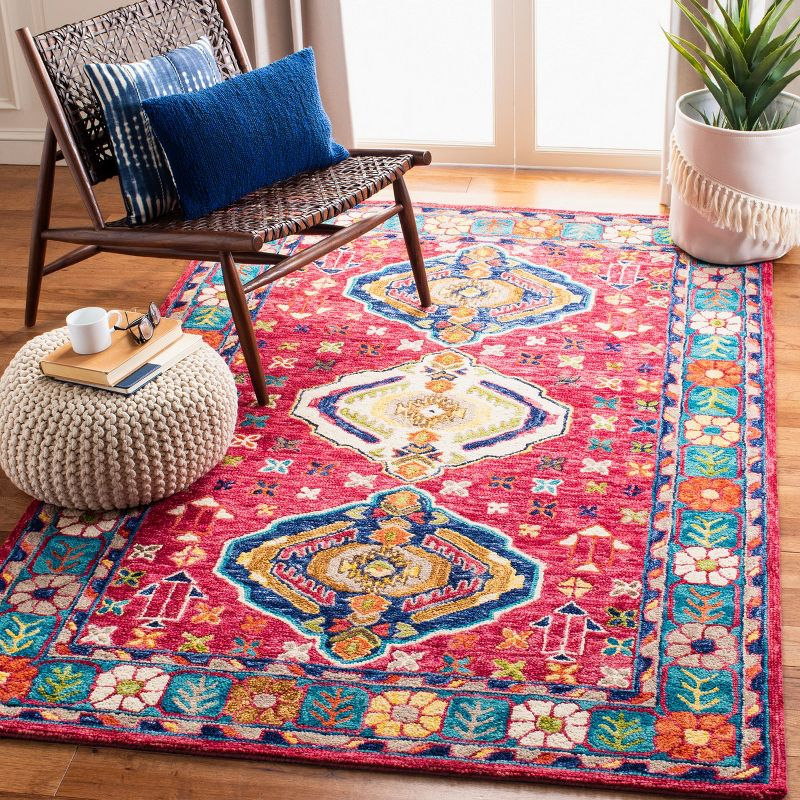 Aspen APN527 Hand Tufted Area Rug - Red/Blue - 4'x6' - Safavieh.