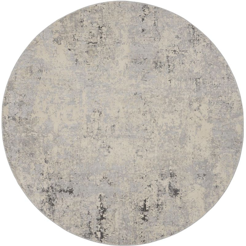 Nourison Rustic Textures Modern Indoor Area Rug Grey/Beige 5'3" x round