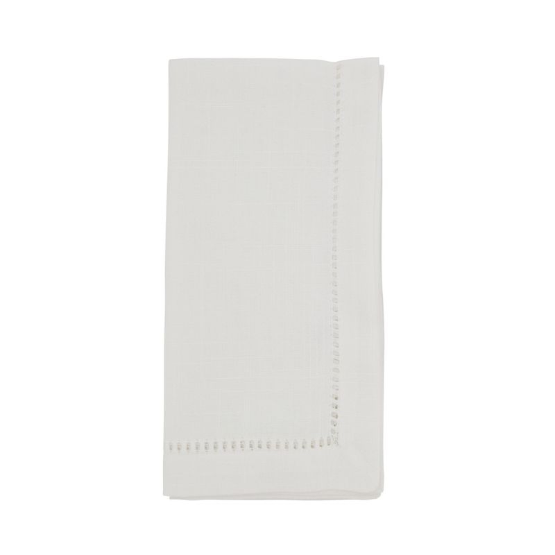 Saro Lifestyle Napkin With Hemstitch Border Design (Set of 12), 22"x22", White