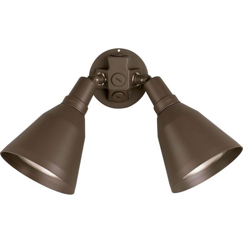 Progress Lighting Par 2-Light Outdoor Wall Light, Antique Bronze, Porcelain, Shade Included