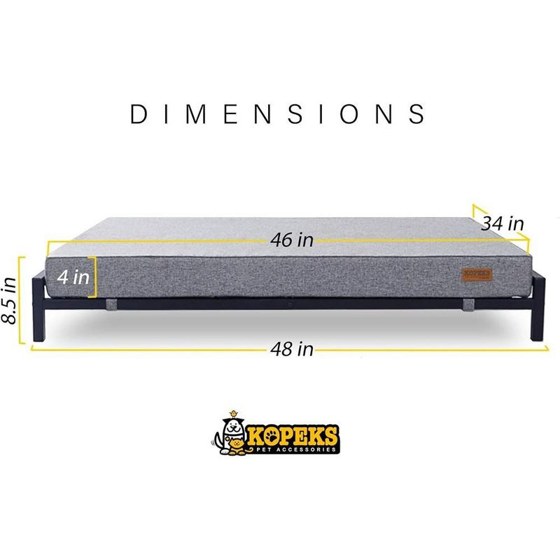 KOPEKS Elevated Foam Dog Bed - XL - Grey
