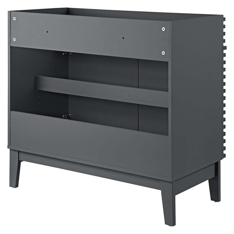 Modway Render 35" MDF and Particleboard Bathroom Vanity Cabinet in Gray