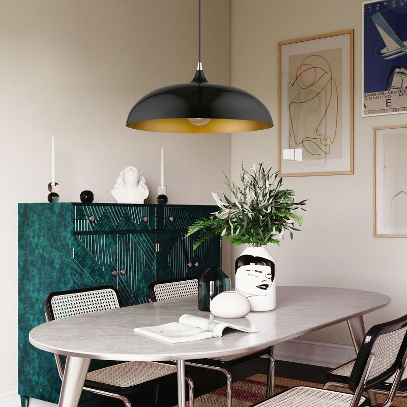 Livex Lighting Amador 1 - Light Pendant in  Shiny Black/Polished Chrome