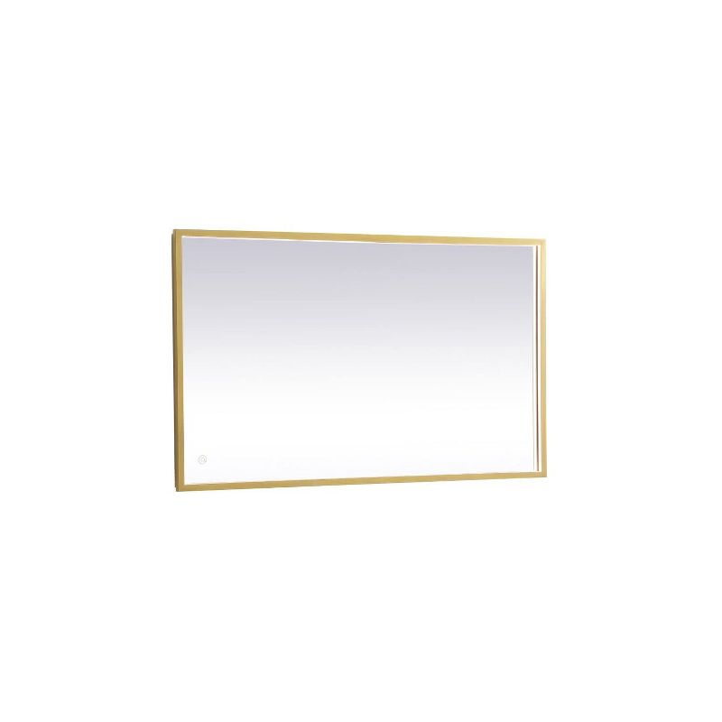 Elegant Lighting Pier 24x30 inch LED Mirror with Adjustable Color Temperature 3000K/4200K/6400K in Brass