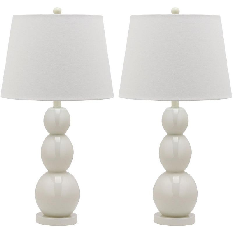 Jayne 3 Sphere Table Lamp (Set of 2) - 26.5 Inch Height - LIT4089 - White - Safavieh
