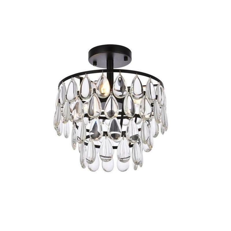 Elegant Lighting Mila 12 inch flush mount in black