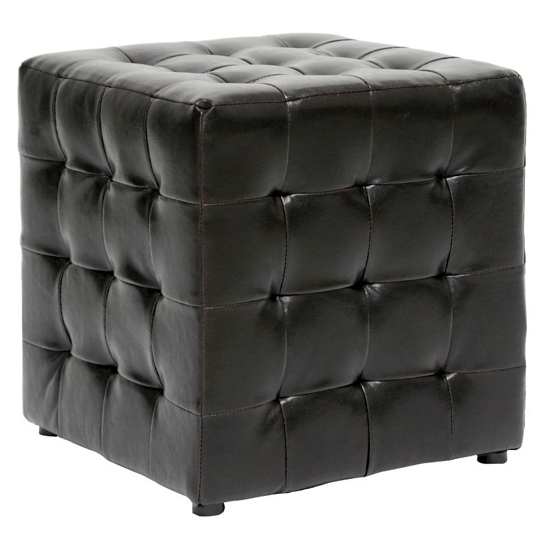 Set of 2 Siskal Modern Cube Ottoman Dark Brown - Baxton Studio