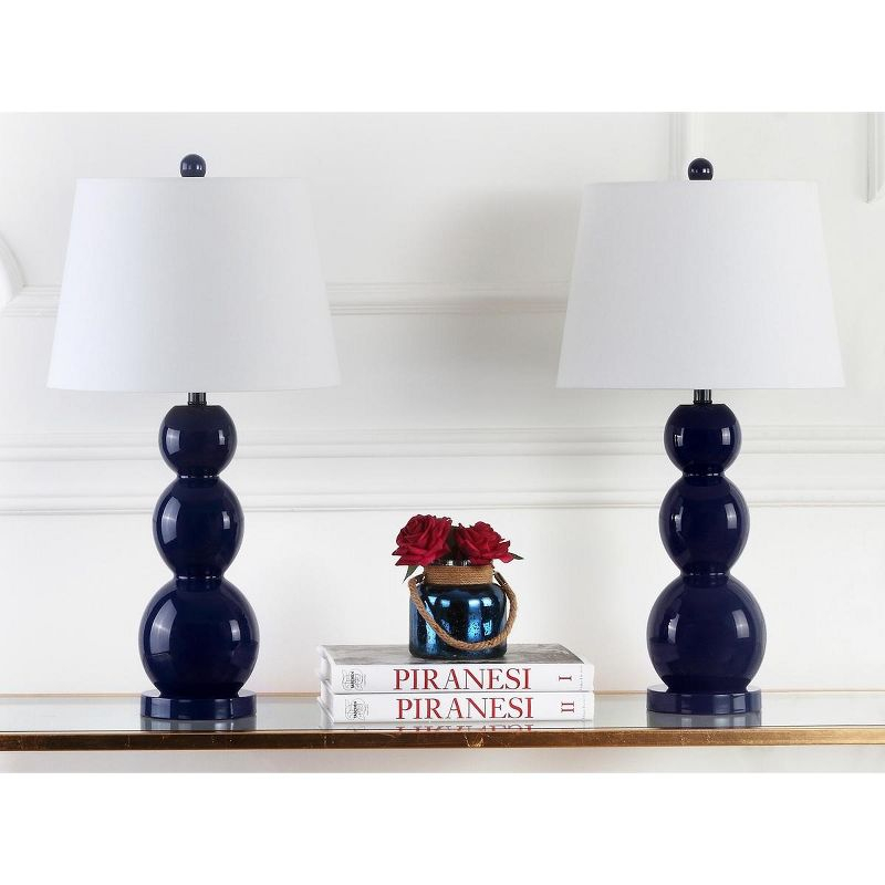 Jayne 3 Sphere Table Lamp (Set of 2) - Navy - Safavieh.
