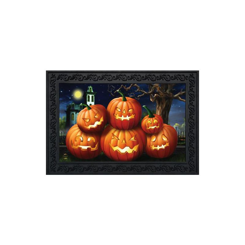 Briarwood Lane Doormat 30x18 Indoor Outdoor Spooky Jack O'lanterns Halloween For Halloween Doormat