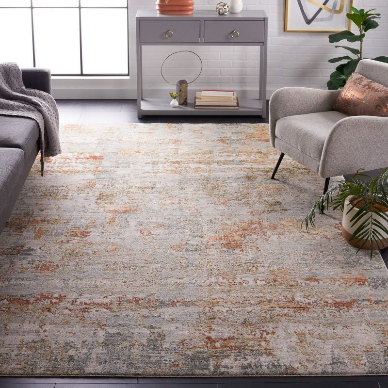 Adrianna ADN200 Machine Made Indoor Area Rug - Blue/Rust - 8'x10' - Safavieh