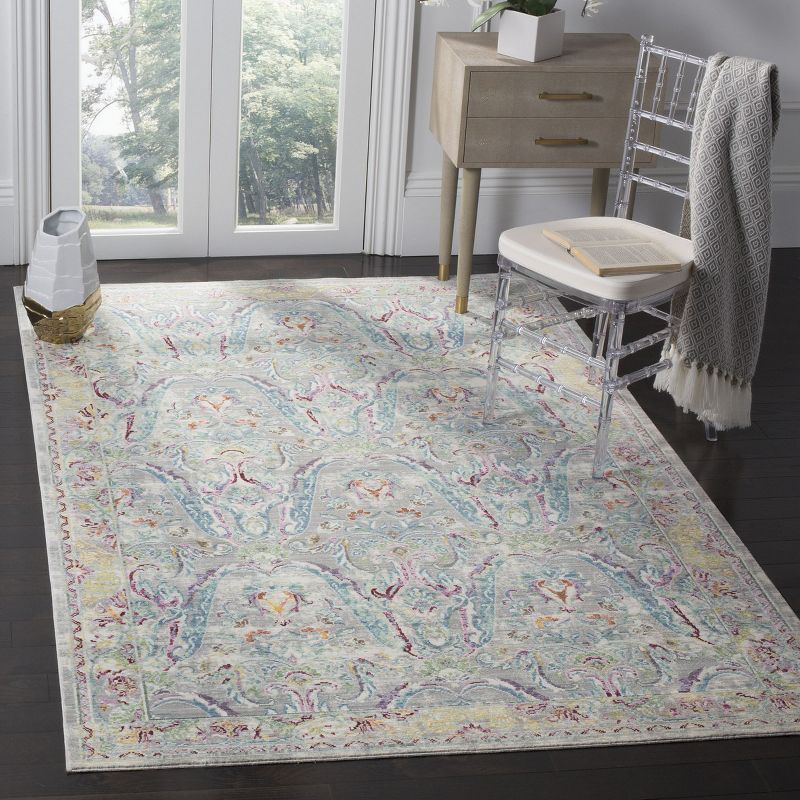 Mystique MYS925 Power Loomed Area Rug Grey / Light Blue 6' X 9' - Safavieh.