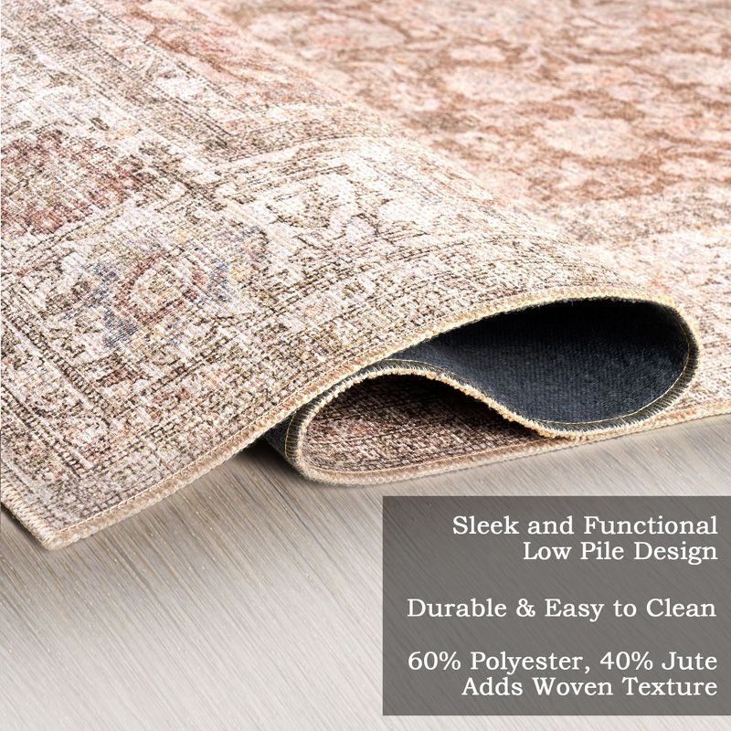 Nuloom Hillstone Collection Glenette Traditional Vintage Medallion Area Rug, 10' x 13', Ivory