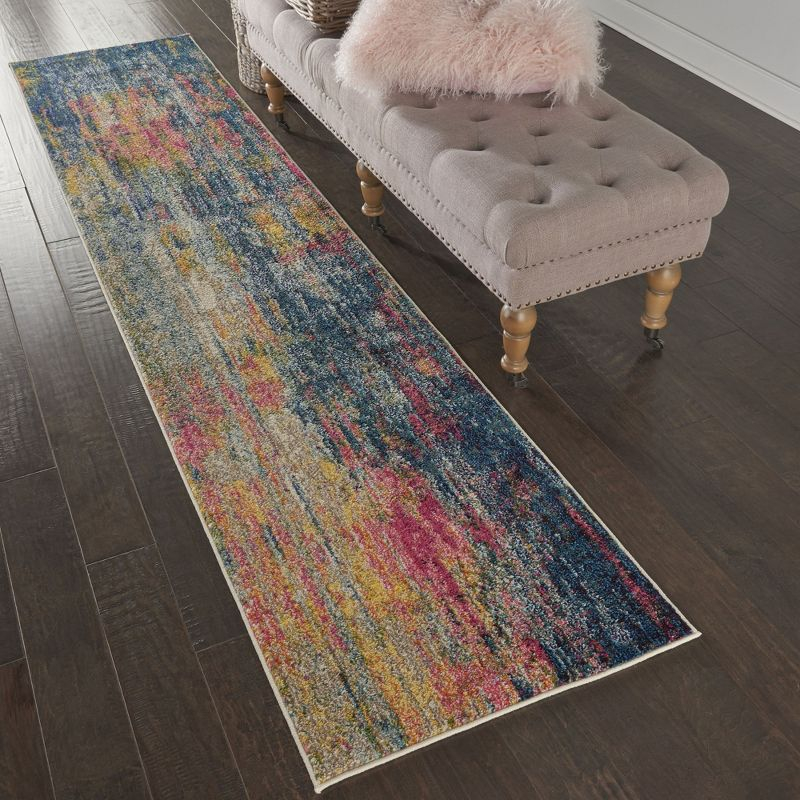 Nourison Celestial 2'2"X10' (10' Runner) Blue/Yellow Indoor Area Rug Colorful Contemporary Abstract by Nourison