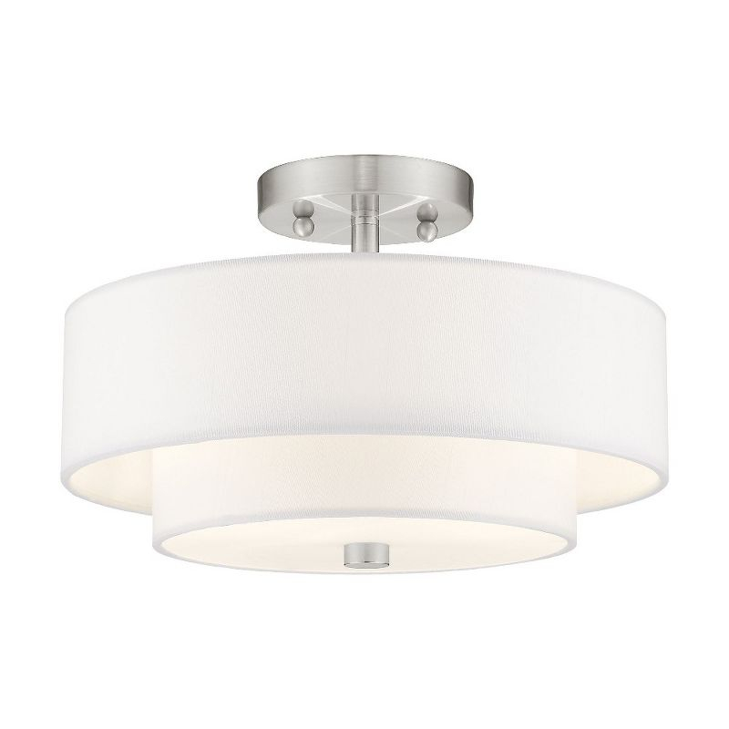 Livex Lighting Claremont 2 - Light Semi-Flush Mount in  Brushed Nickel