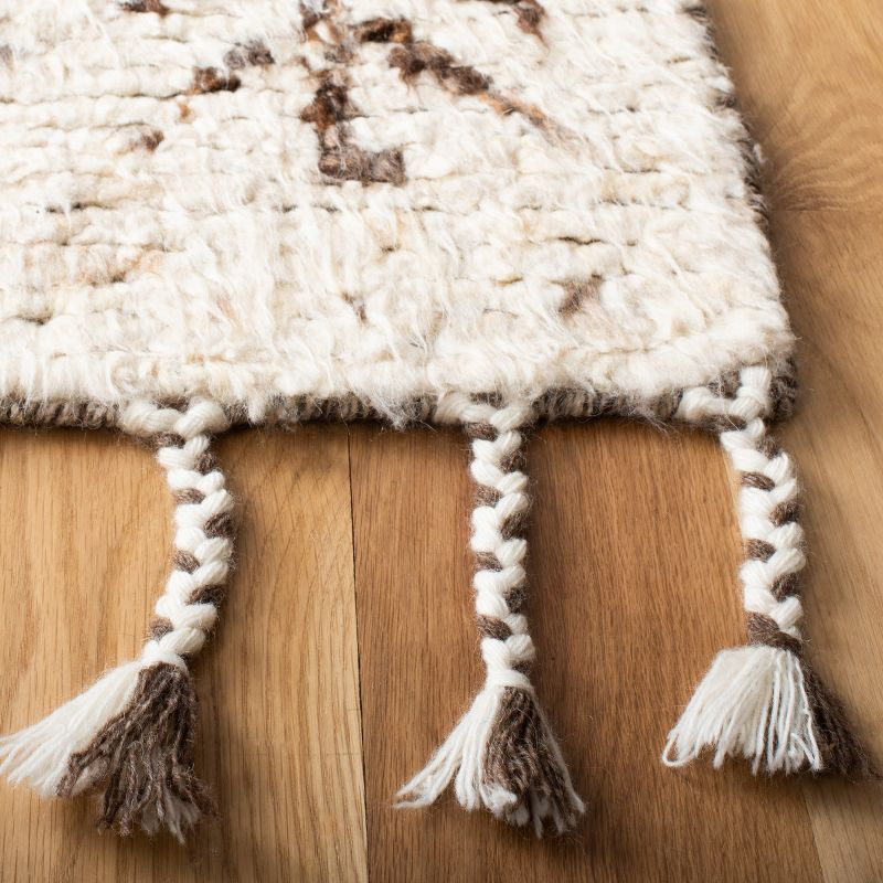 Kenya KNY115 Handmade Indoor Area Rug - Ivory/Brown - 6'x9' - Safavieh