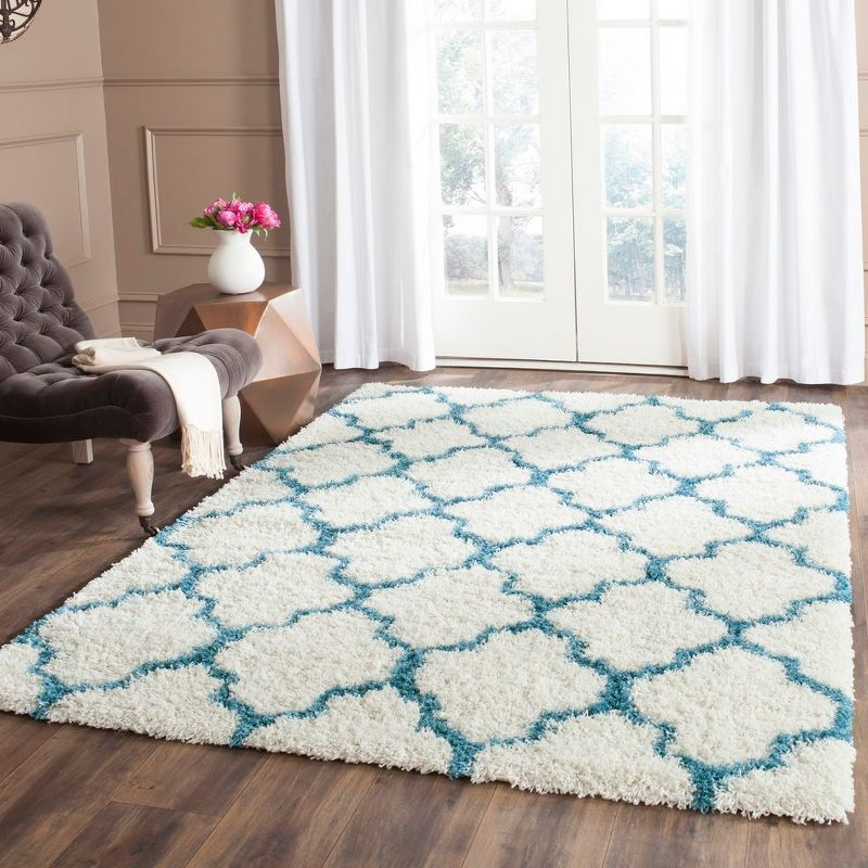 Shag Kids SGK569 Power Loomed Area Rug - Ivory/Blue - 4'x6' - Safavieh.
