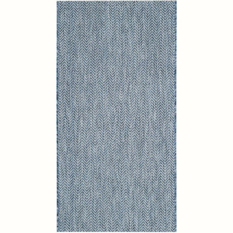 Courtyard CY8022 Power Loomed Indoor and Outdoor Accent Rug - Navy/Grey - 2'7"x5' - Safavieh