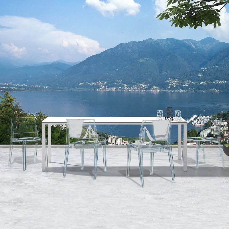 WRGHOME Palermo Modern Outdoor/Indoor Plastic Resin Stacking Patio Dining Chairs  (Set of 2) - CLEAR