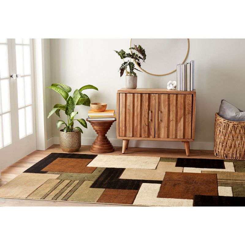 Home Dynamix Mason Contemporary Geometric Area Rug, Brown/Green, 5'2"x7'2"