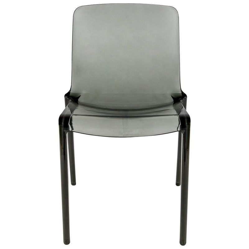 LeisureMod Murray Waterfall Edge Design Acrylic Dining Chair in Black