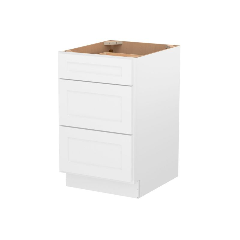 HOMLUX Easy-DIY 21 in W x 24 in D x 34.5 in H in Shaker White Ready to Assemble Drawer Base Kitchen Cabinet With 3-Drawers