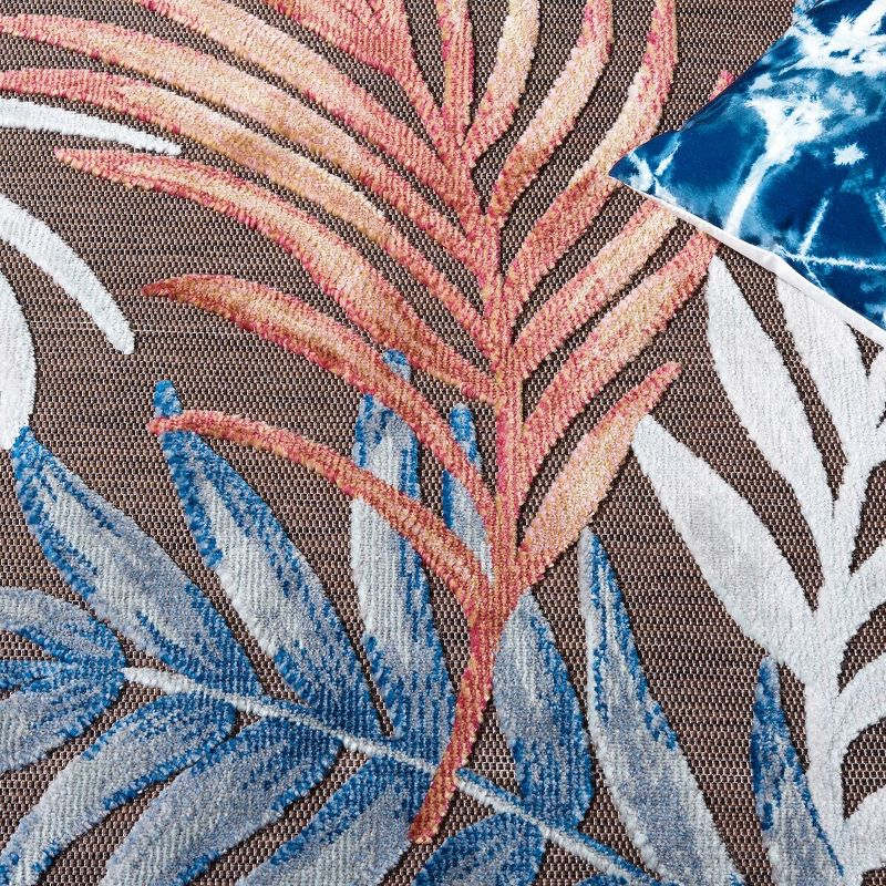 Cabana CBN458 Power Loomed UV Resistant Indoor/Outdoor Area Rug - Brown/Blue - 9'x12' - Safavieh
