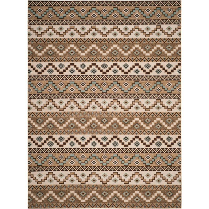 Veranda VER095 Power Loomed Indoor/Outdoor Area Rug - Creme/Brown - 8'x11' - Safavieh
