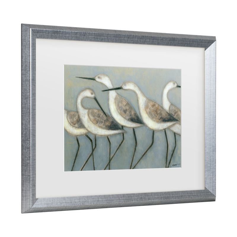 Trademark Fine Art - Norman Wyatt 'Shore Birds I' Matted Framed Art - 16x20