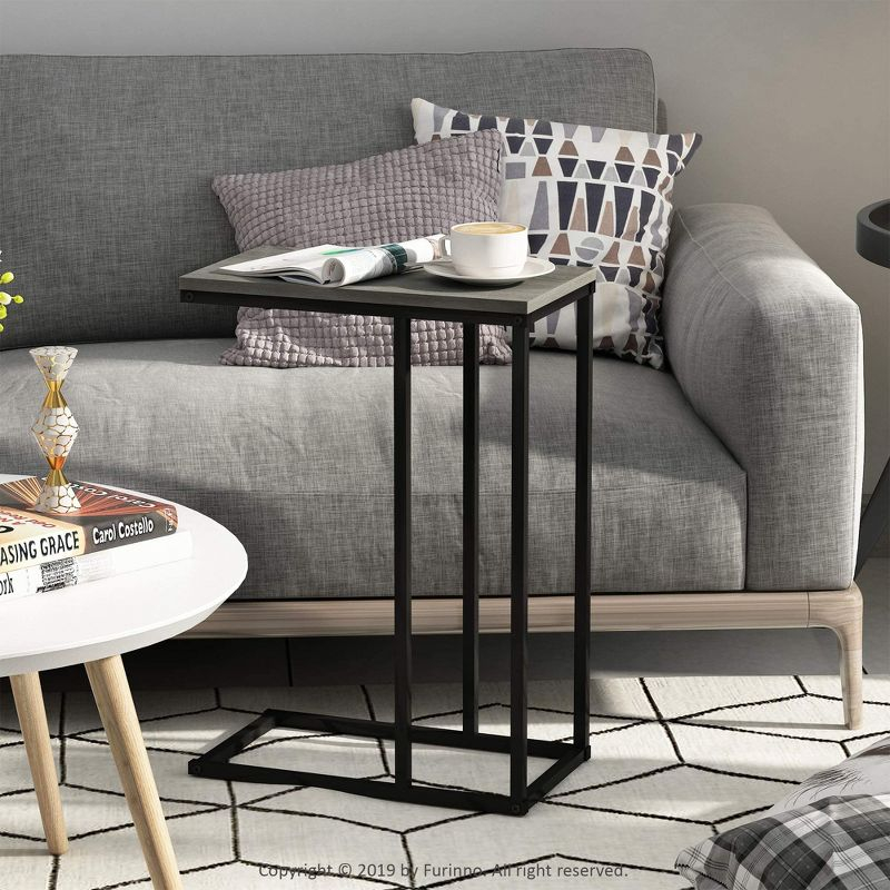 Furinno Modern Coffee Tray Sofa Side End Table Ottoman Couch Console Stand TV Lap Snack for Living Room&Home Decor,French Oak Grey