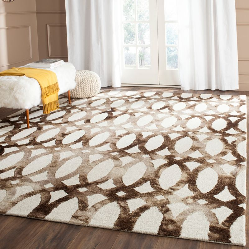 Dip Dye DDY675 Hand Tufted Area Rug - Ivory/Chocolate - 8'x10' - Safavieh.