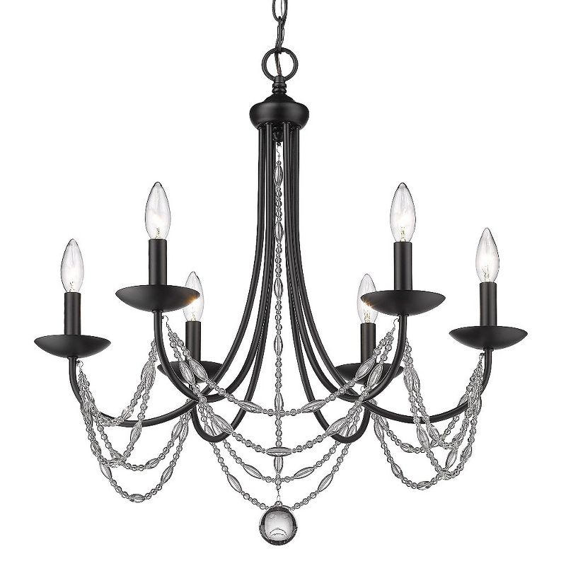 Golden Lighting Mirabella 6-Light Chandelier in Matte Black