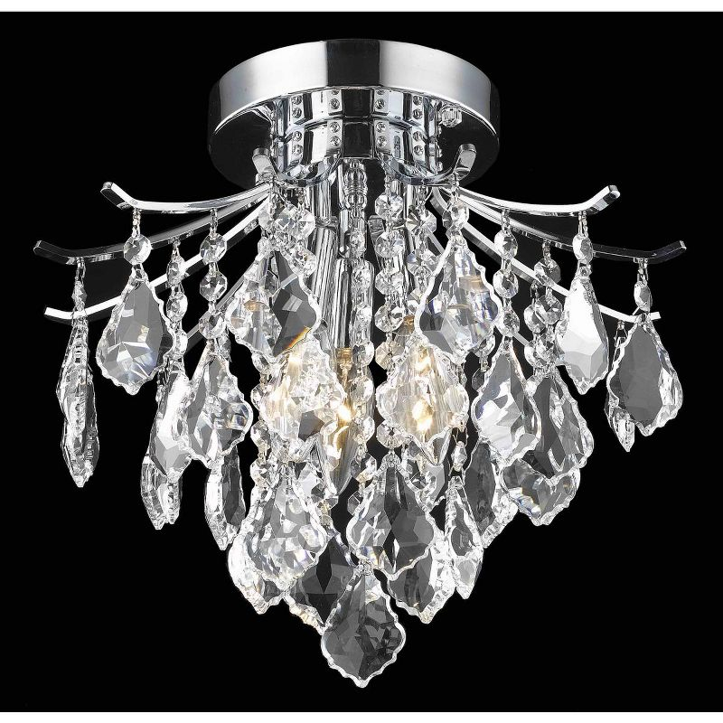 Elegant Lighting Amelia Collection Flush Mount D12in H12in Lt:3 Chrome Finish