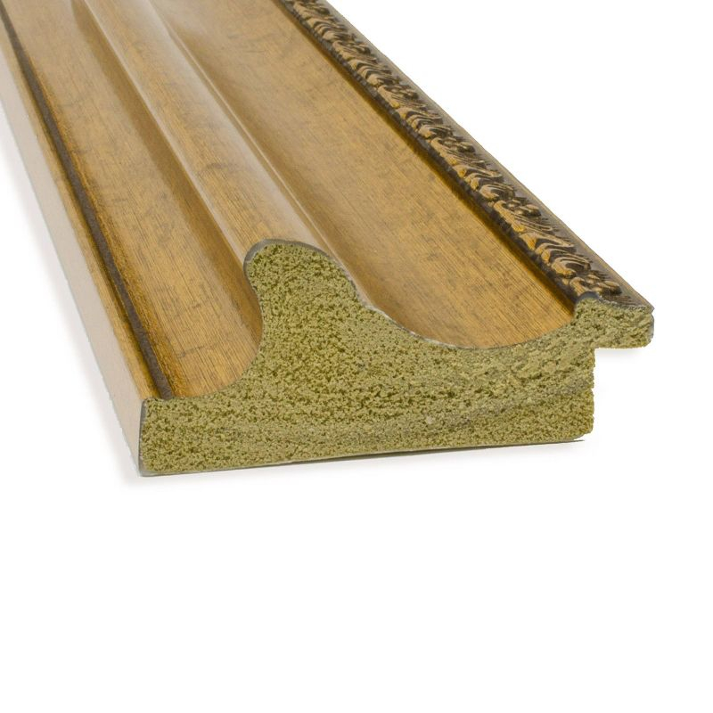 20" x 54" Non-Beveled Parlor Gold Full Length on The Door Mirror - Amanti Art: Includes Hooks, Polystyrene Frame, No Assembly Required