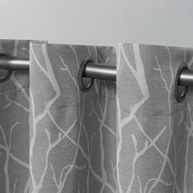 Set of 2 (63"x52") Forest Hill Woven Blackout Grommet Top Window Curtain Panel Gray - Exclusive Home: Thermal Insulated