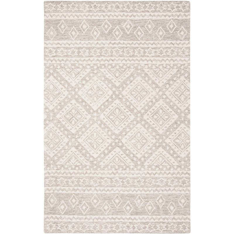 Micro-Loop MLP501 Hand Tufted Indoor Area Rug - Dark Grey/Ivory - 5'x8' - Safavieh