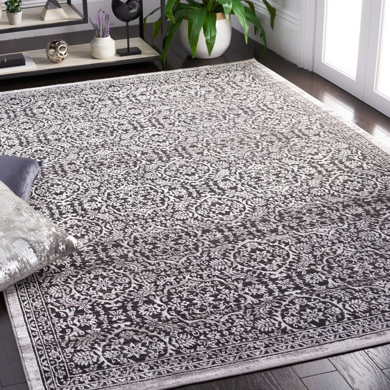 Amelia ALA239 Power Loomed Area Rug - Charcoal/Ivory - 5'5"x7'7" - Safavieh.