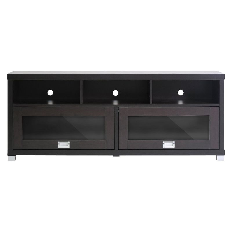 Modern TV Stand for TVs up to 62" Dark Brown - Wholesale Interiors: Entertainment Center with Cable Management