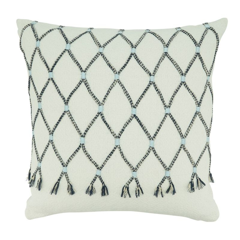 Saro Charley Collection Tassels Cotton Throw Pillow
