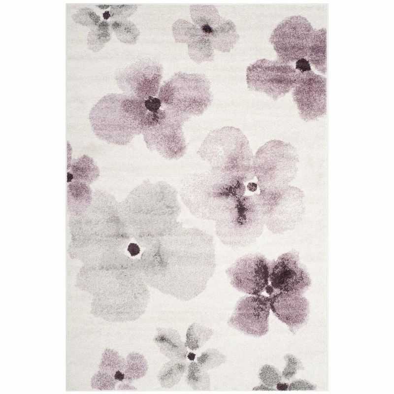 Adirondack ADR123 Power Loomed Area Rug - Ivory/Purple - 5'1"x7'6" - Safavieh.